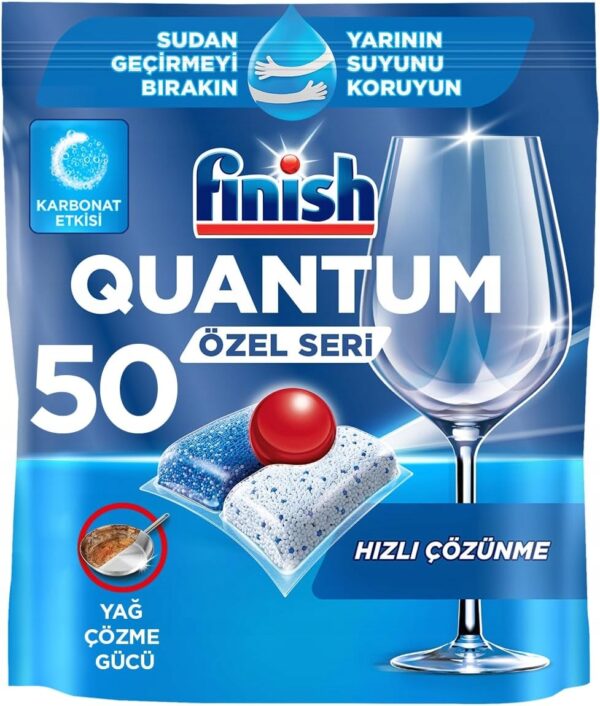 FINISH Quantum Kapsułki do Zmywarki - 50 szt, Nabłyszczacz, sól płyn ZESTAW - obrazek 2