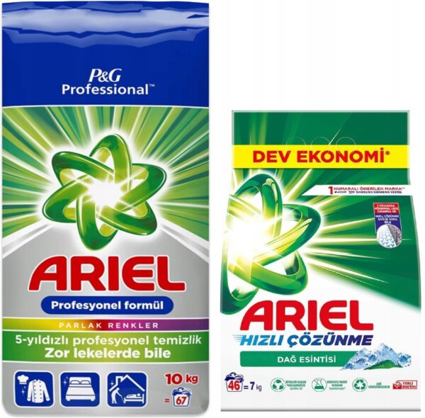 Zestaw Proszek ARIEL 10 kg do KOLORÓW i ARIEL do BIAŁEGO 7 kg! MEGA PAKA!