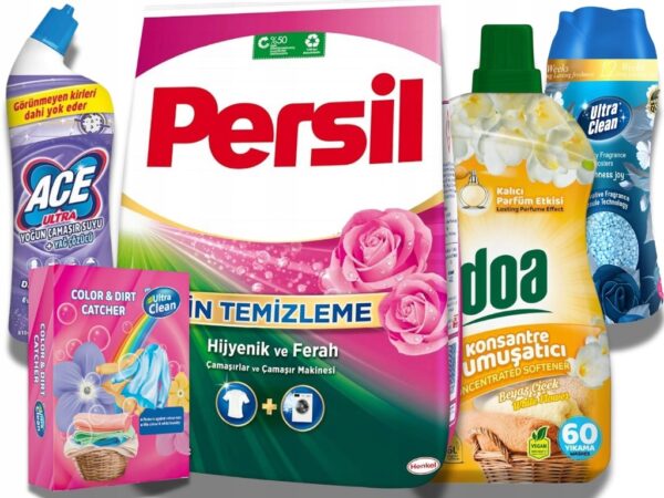 Proszek PERSIL do BIAŁEGO, Płyn do płukania, Chusteczki, Perełki, Wybielacz
