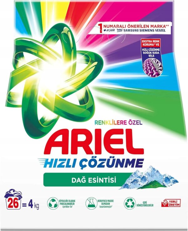 ARIEL proszek ORYGINALNY do prania kolorowych tkanin Mountain Spring 4 kg!