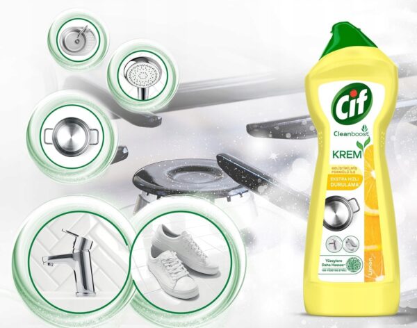 CIF mleczko, Spray Łazienka i Kuchnia - ZESTAW do czyszczenia 3x 750 ML - obrazek 2
